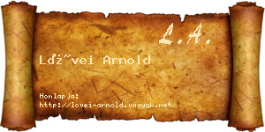 Lövei Arnold névjegykártya